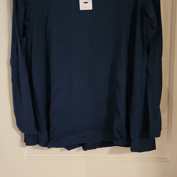 Eileen Fisher Crewneck Jewel Neck Top on Storm, Size S/P - Picture 4 of 6